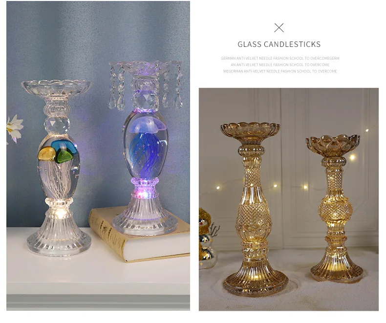 durable modern flat glass candle holders for candlesticks container for wedding supplier