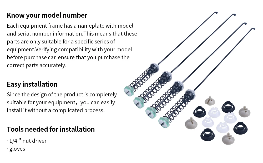 Jointgo Washer replacement parts Washer Suspension Kit Replacement Washing Machine PARTS  Electric 2 Years  W11130362 details
