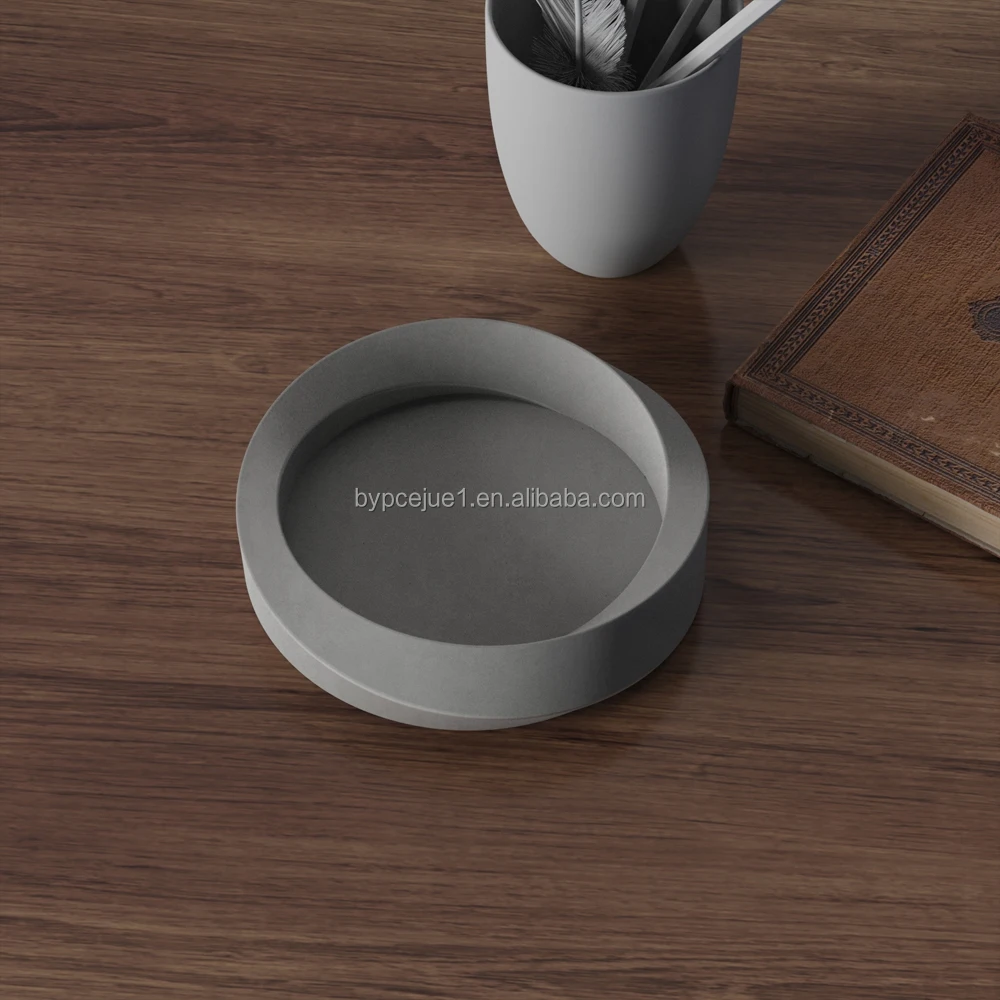 Custom Minimalist Marble Ash Tray with Logo Unique Size and Shape for Smoking Cigars Custom Color Logo Cement Ashtray