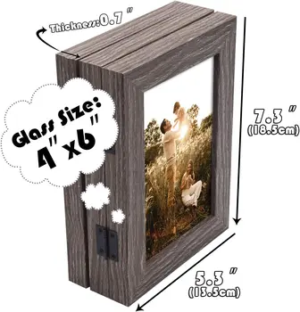 4x6 Three Picture Frame Trifold Hinged Photo Frame with 3 Opening