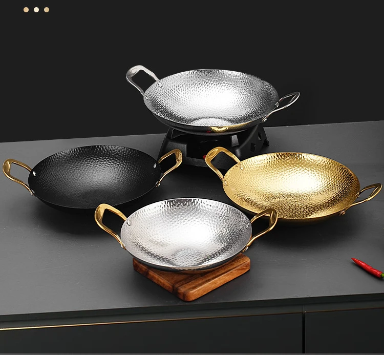 Japandi Style Stainless Steel BBQ Paella Pot Seafood Grill Plate for ...