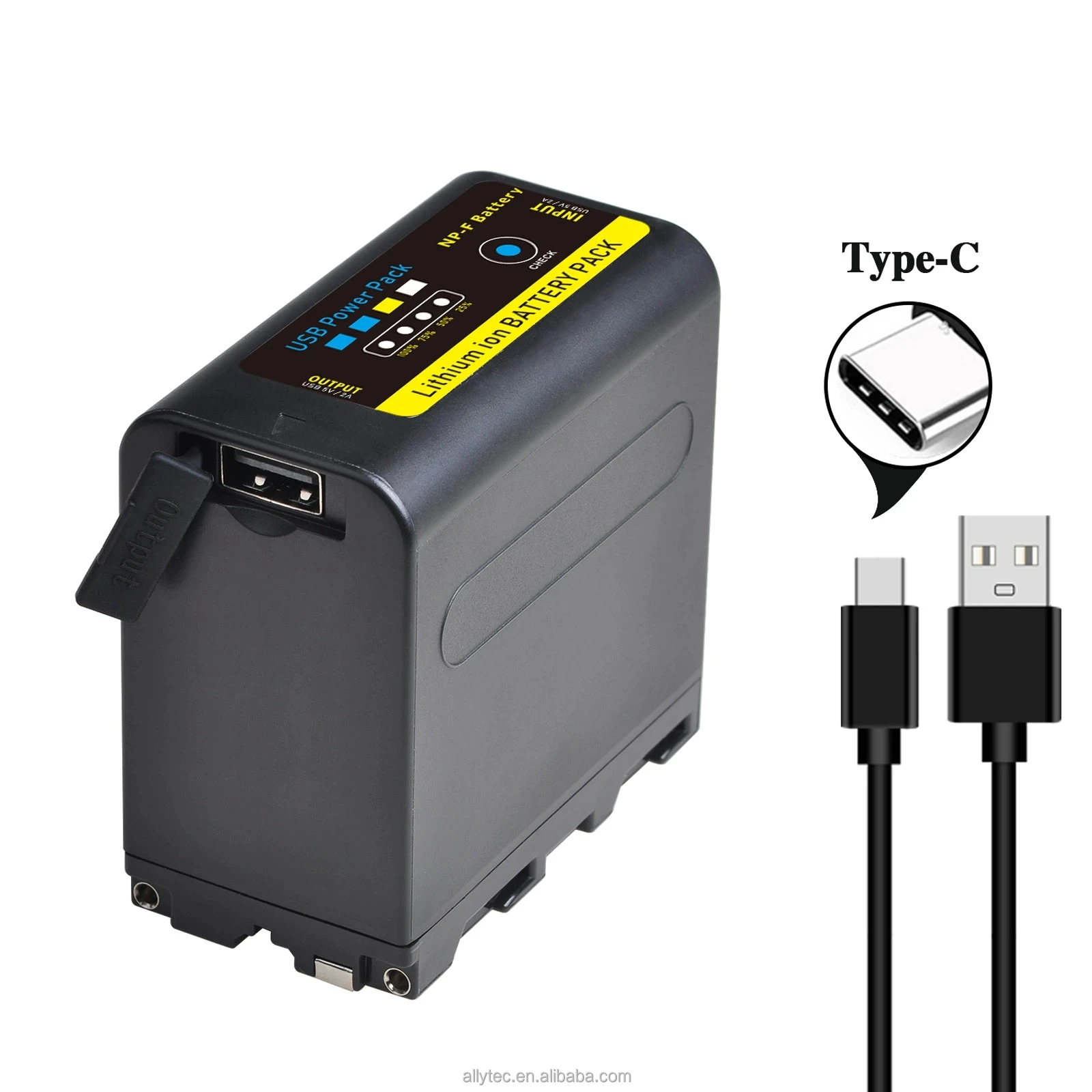 NP-F970C NP-F960 NPF960 NP-F970 NPF970 Batterie pour appareil photo avec LED et Type-C pour Sony MC1500C 190P 198P HD1000C