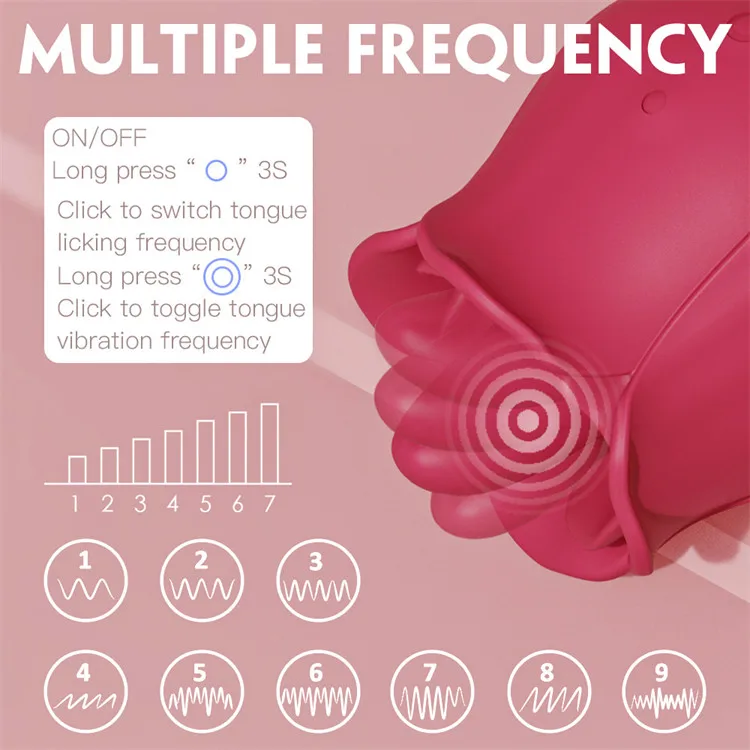 using the rose vibration 2 In 1 Rose Vibrator with 10 Licking and Thrusting Modes main image 1