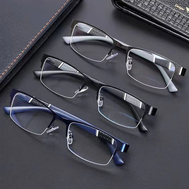 8850 Half Rim Alloy Half Frame Flexible Plastic TR90 Temple Legs Optical Eyeglasses Frame for Men and Women Eyewear