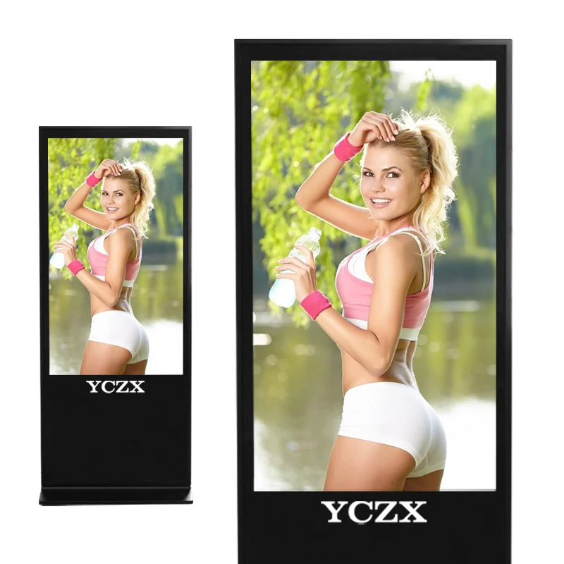 55 Inch LED LCD Digital Signage Player Multimedia Video Advertising Screen Black Led Indoor Led Kiosk Kiosk Touch Screen Display