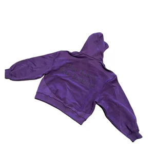 Manufacturer Oem Oversized Fit Unisex Streetwear Hoodies  Raw Stitching Men Screen Printed Heavy Weight Cotton Hoodie