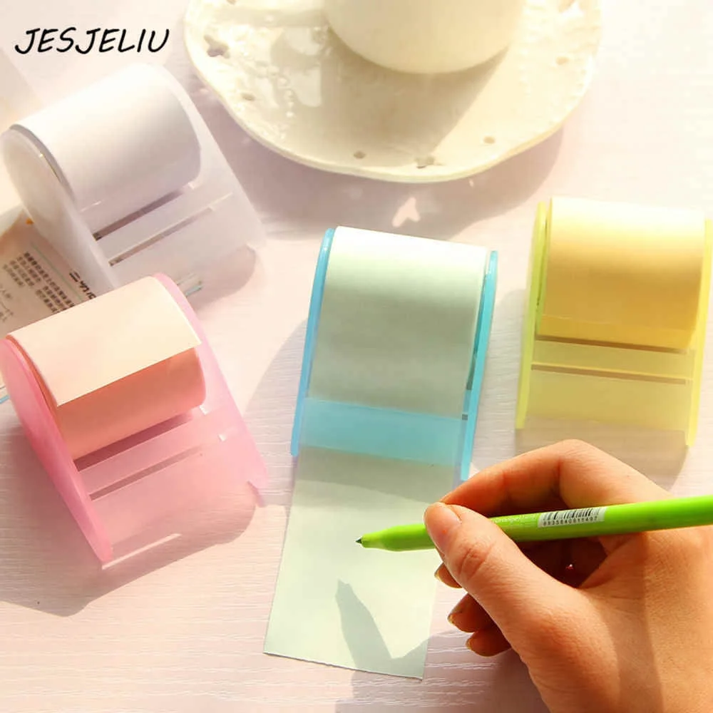 1 PC Tape Dispenser Formula Fluorescent Paper Sticker Memo Pad Sticky Notes Korea Stationery Can Tear Memo Pad