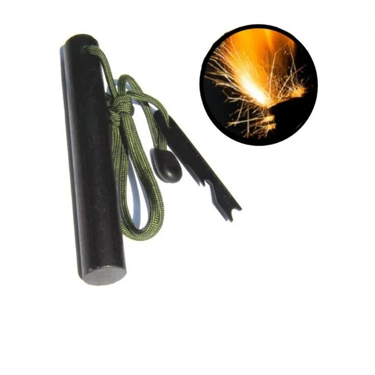 20mm Diameter Camping Waterproof Ferro Rod Emergency Bushcraft Ferrocerium Flint Rod Fat Fire Starter with Striker