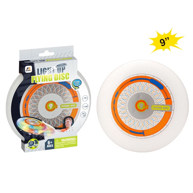 Hot Sale 9 Inch Light Up LED Flying Disc Frisbeed Custom Logo flying disc fan