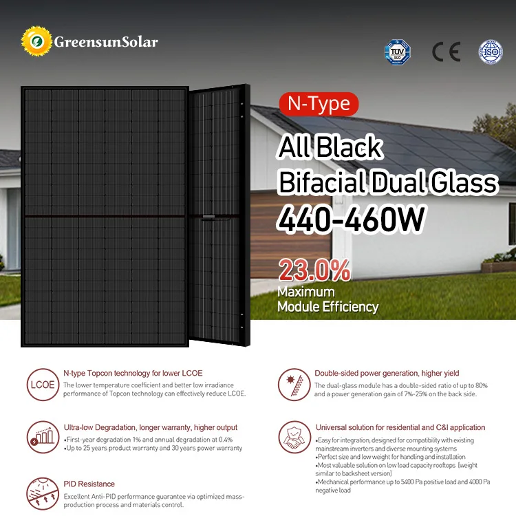430W Monocrystalline Silicon Solar Panels Full Black 440W 450W N-type ...