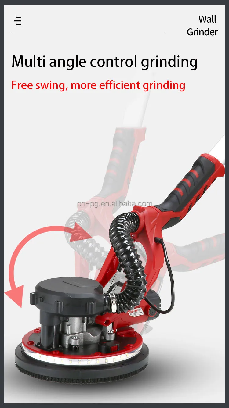 225mm High Efficiency Wall Grinder Dustfree Wall Sander Portable Putty Grinding Machine Wall