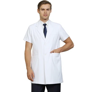 New White Medical Coat for Man Short and Long Sleeve Medical Work Uniform New Pet Grooming Agency Work Clothes Doctor Lab Coats