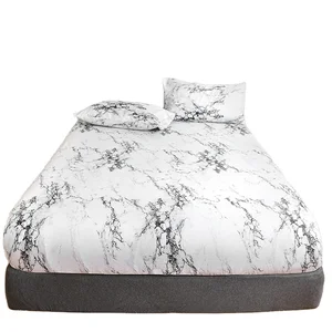 Best Selling Luxury Double Bed Elastic Fitted Sheet Wholesale Velvet Stripe Fitted Sheet with Pillow case