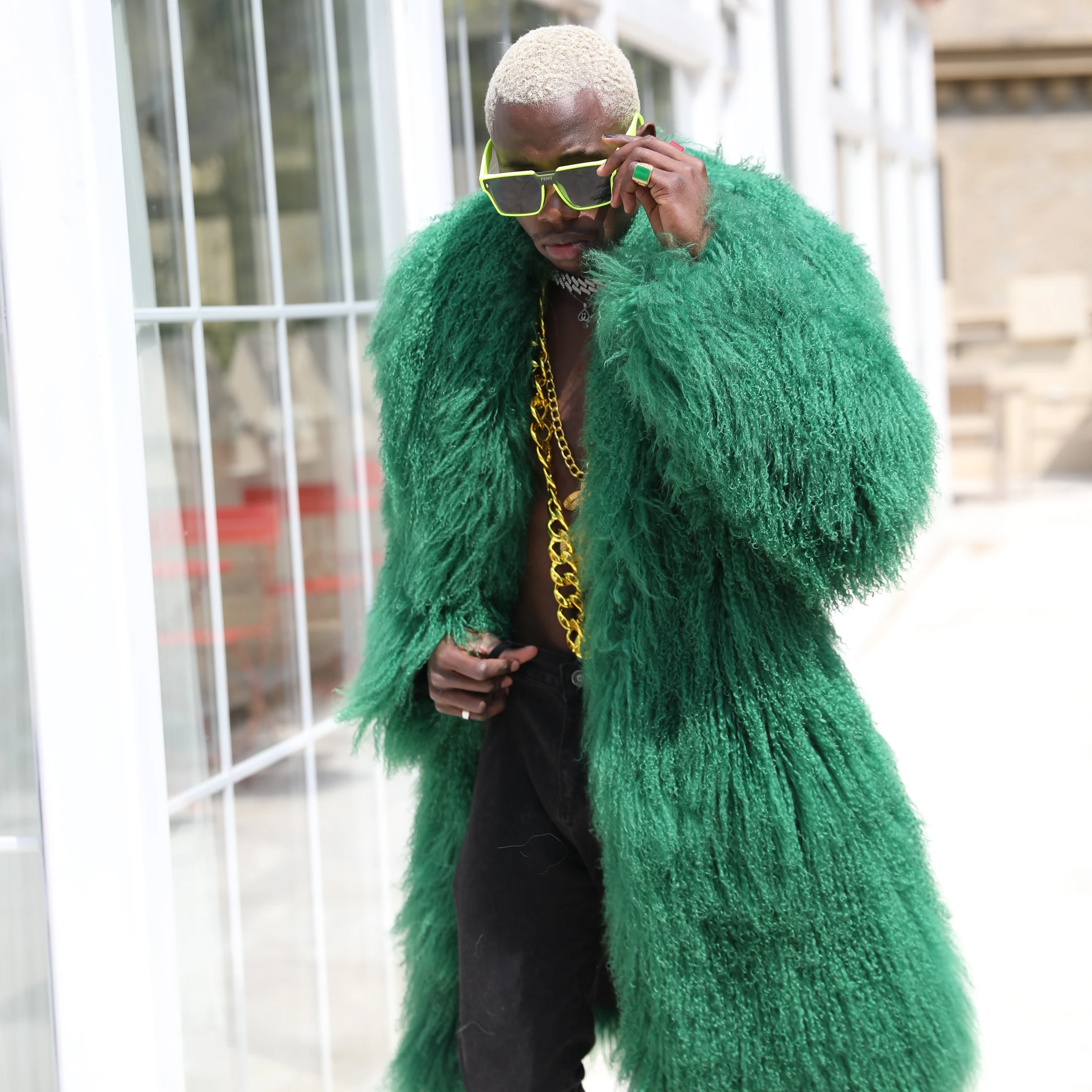 Janefur Custom Color Winter Men's Real Mongolian Lamb Fur Coats