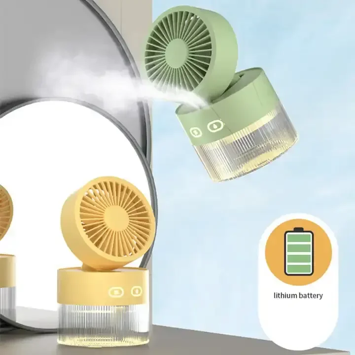 USB Humidify Table Fan Can Add Ice and Water Spray Desktop Powerful Electric Fan Student Dormitory Strong Wind or Small Wind
