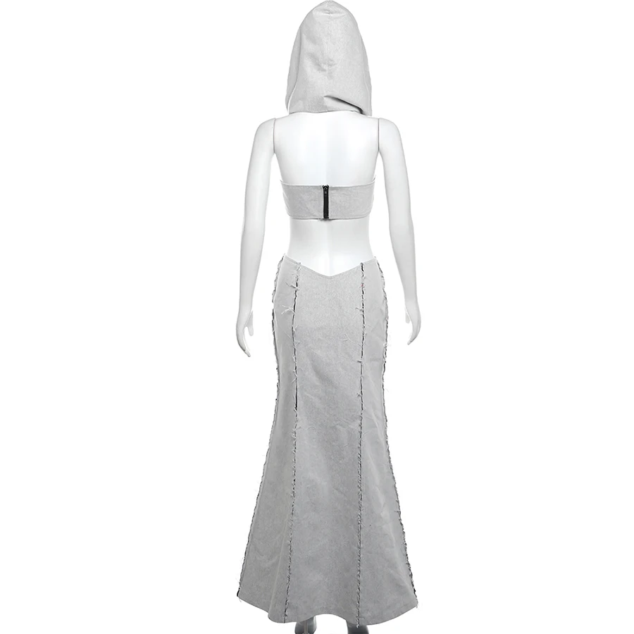 41024 New 2024 Arrivals Women's Hood Sets Skirt Outfit 2 Piece Skirt ...