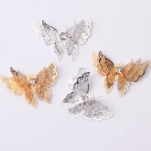 Customized DIY Metal Butterfly Filigree Stamping Copper Alloy Pendant Charms Accessories Creative Brass Components Spacers