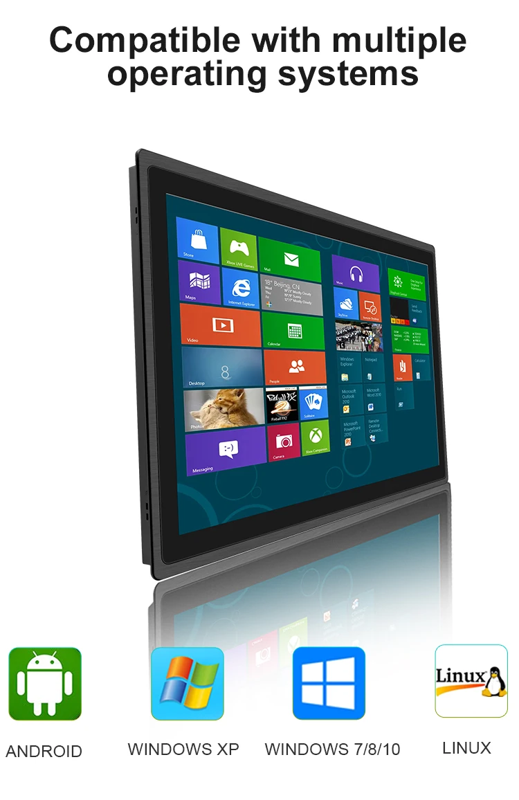 New 23.6 Inch IPS Full HD LED LCD Monitor with USB Interface Car Touch Screen Gaming Studio Speakers Industrial Display