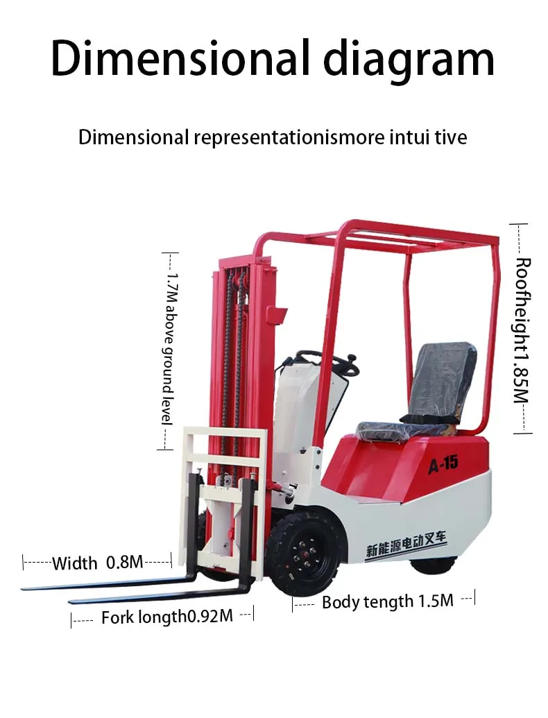 Used and new standing electric forklift 1.5ton 1500kg 3m 4m 5m mini small motor with CE electric forklift supplier