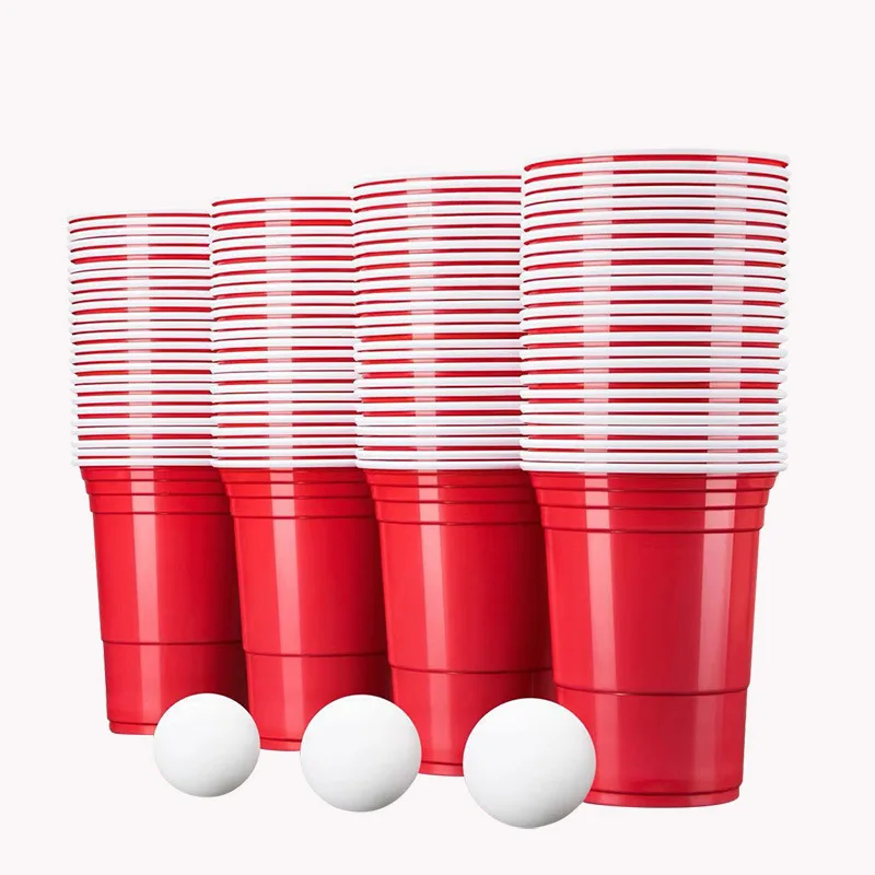 Pafu Party Cups For Beer And Soda Living Reusable Red Plastic Cups