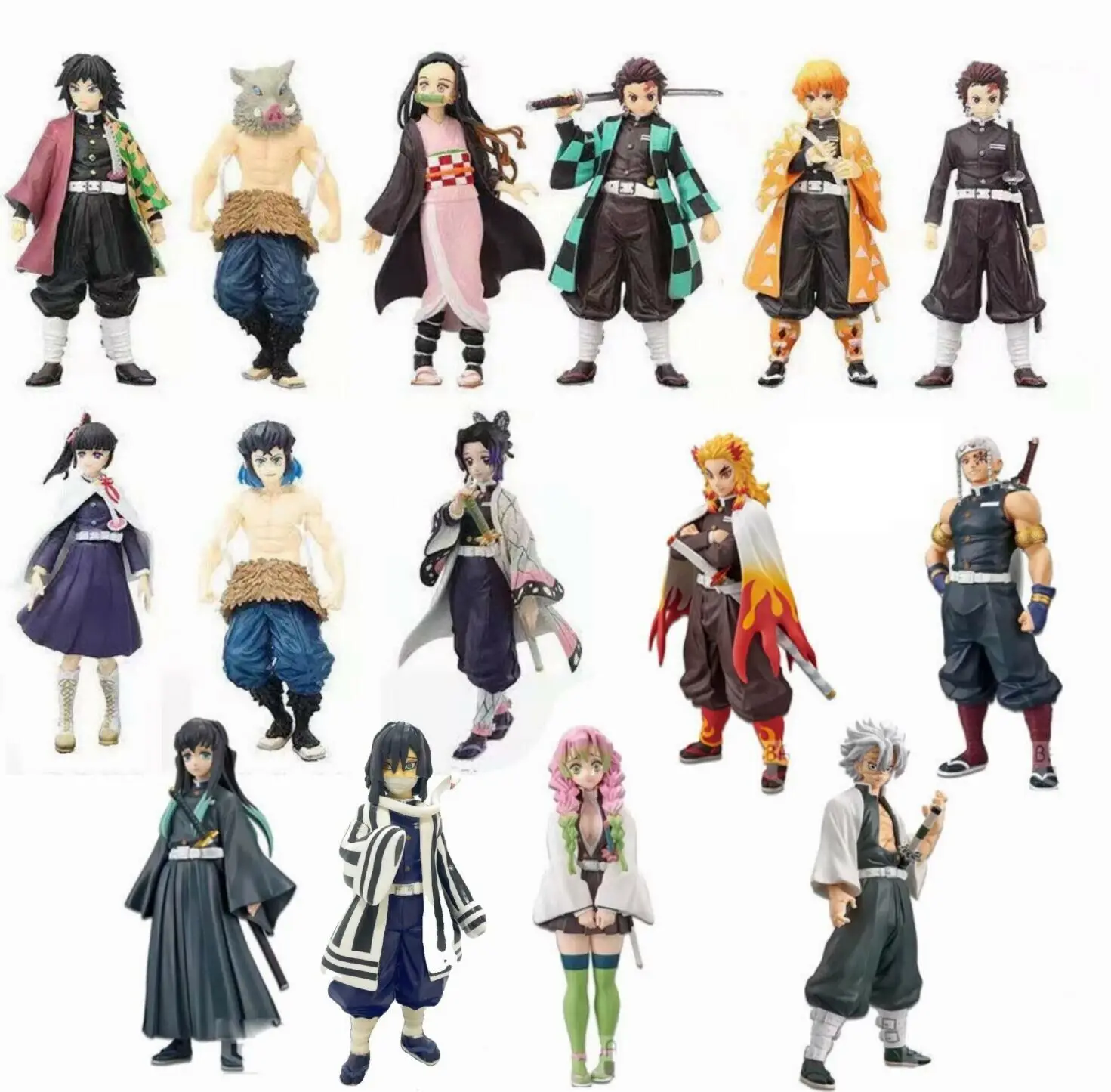 Anime Demon Slayer: Kimetsu No Yaiba Kamado Figure Tanjiro Nezuko Giyuu ...