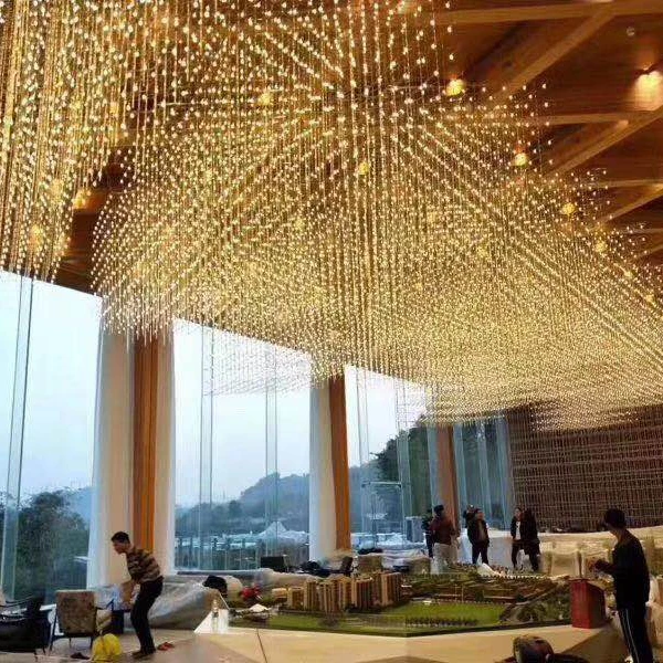 ECOJAS Good Quality Custom Creative Large Decorative Engineering Chandelier Lights for Sri Lanka Hotel