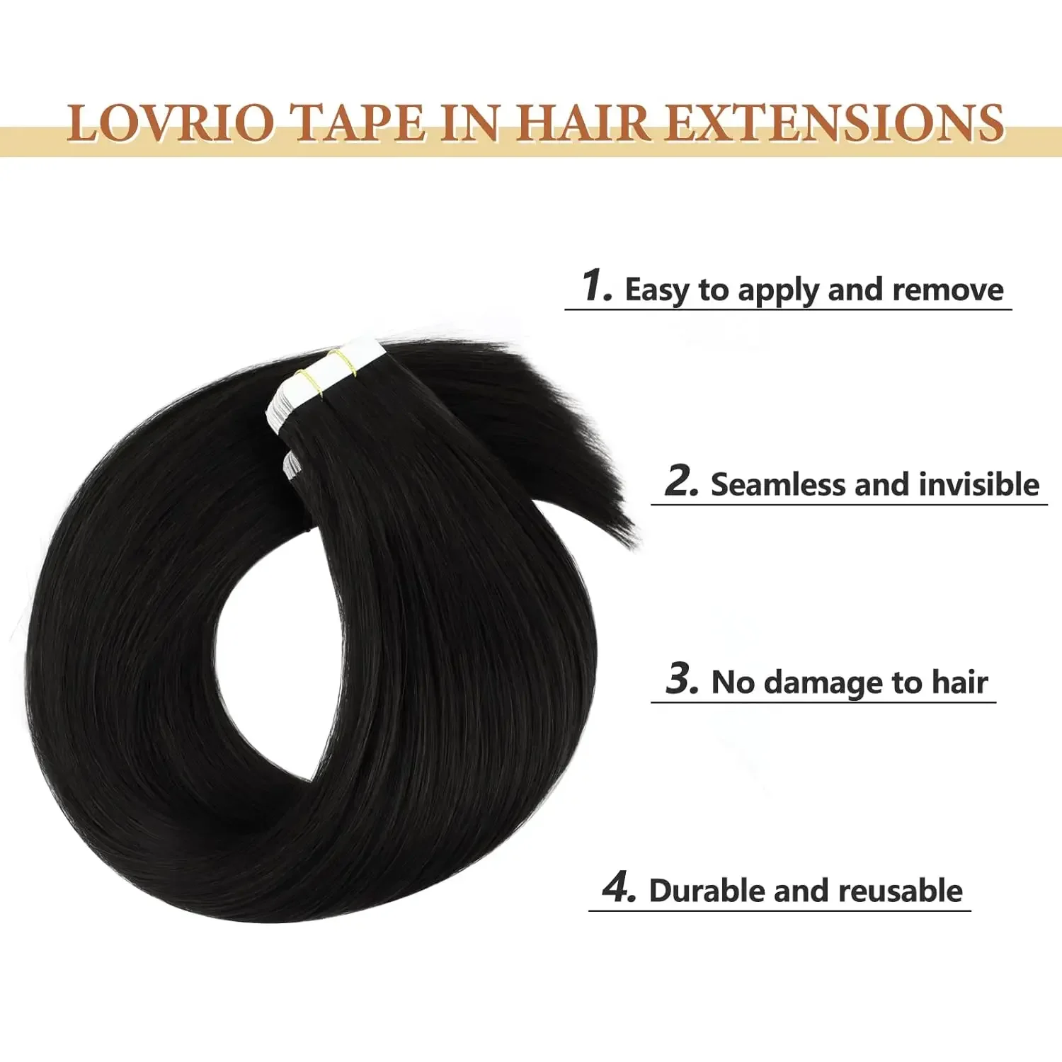 20 Stück/Packung Tape In Extensions aus Echthaar, glatt, 100 % brasilianisches Remy-Echthaar, unsichtbares Klebeband, 66 cm, für Frauen_voghion.com