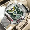 Silver Case with Green Mesh Strap (EU Standard)