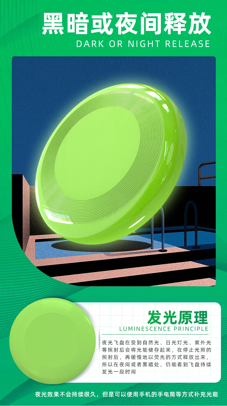Flying Disc Factory Glow In The Dark Ultimate Frisbeed 175 Grams ...