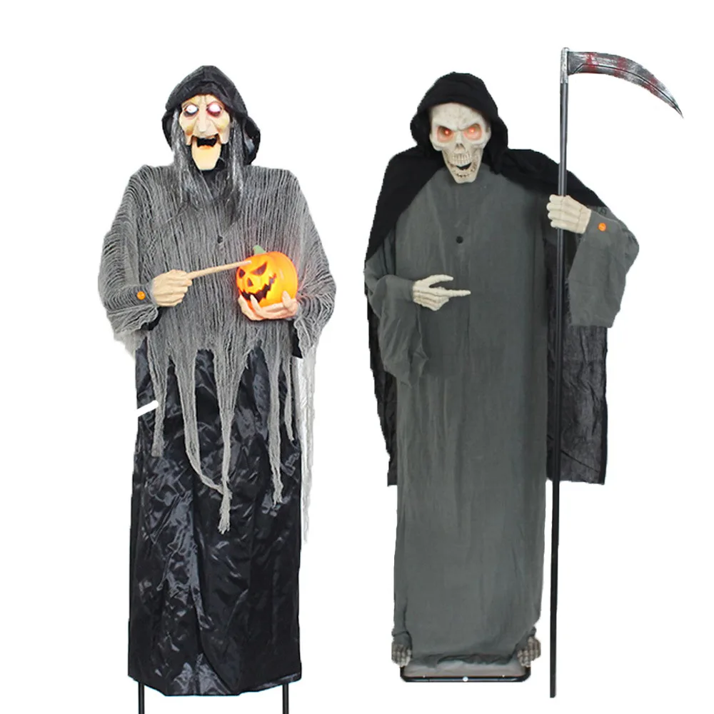 Flashing LED Eyes Cackles Horror Scary Speaks  Animated Ball Witch for Halloween Decoration