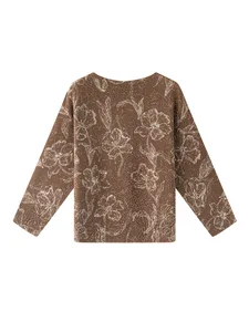 Miyake Style Pleated Artistic Vintage Mori Style Jacquard Long-sleeved Base Shirt Loose Slimming All-match Chiffon Autumn