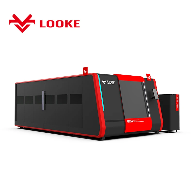 Heavy Duty Side Loading Metal Sheet Fiber Laser Cut Machine 6000w 3000x1500mm Enclosed Sheet Welding Structure 3015 4015 6015
