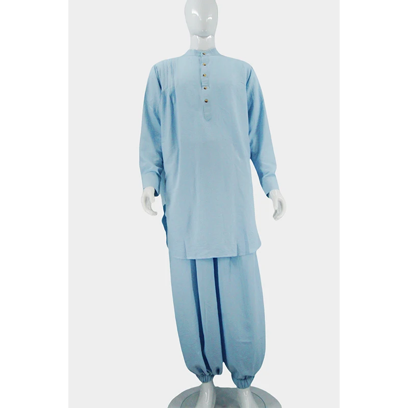 Breathable Arab Thobe for Men 2025 New Button Down Design Middle East Malaysian Style Muslim Shirt