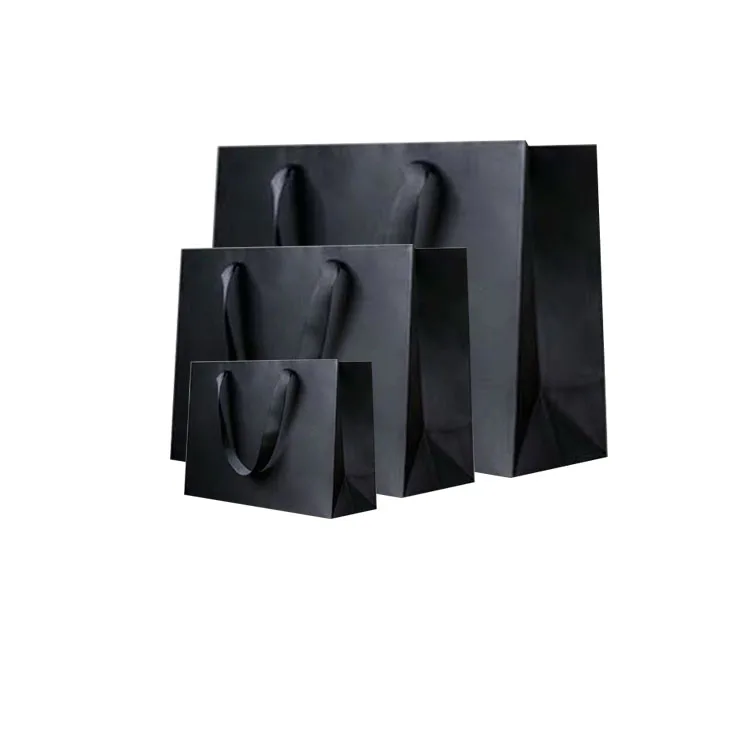 High End Custom logo Design Gift Craft Shopping Paper Packaging  Royal Blue Paper Bag with Handles