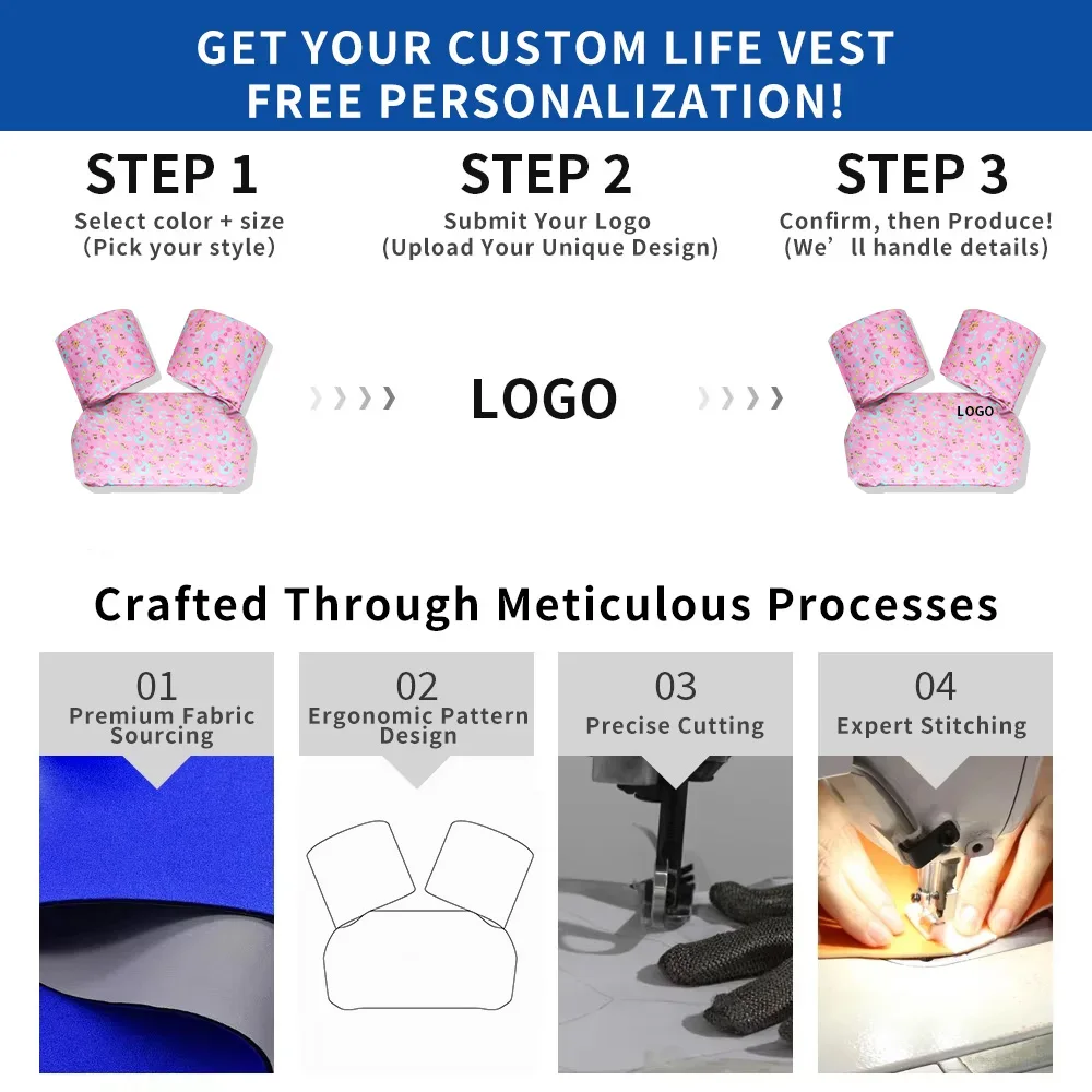 OEM Custom Kids Swim Vest with Arm Floats EPE Foam Buoyancy Aid for Boys and Girls Toddler Swimming Aid Vest