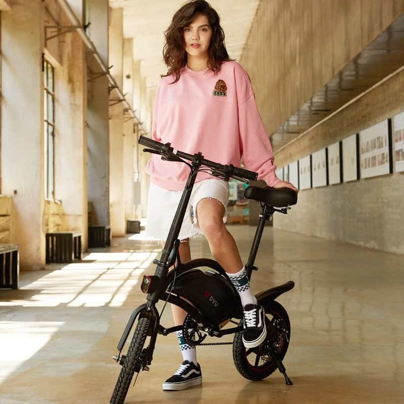 For DYU Easy Folding City Electric Bike 36V Motor Mountain Road E Bicycle  with Integrated Lithium Battery
