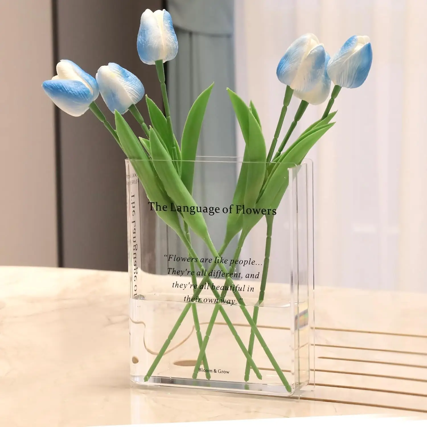 Vaso BLOOM GRANDE in cristallo acrilico trasparente per fiori forma