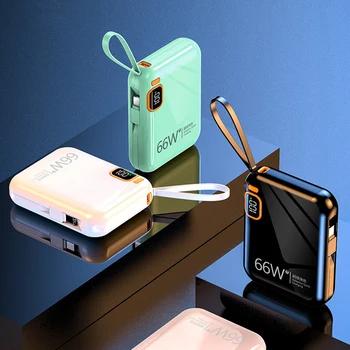 Portable 2 in 1 Charger 10000mah 20000mah Digital Display Mini Power Bank PD22.5W Convenient Charging Bank