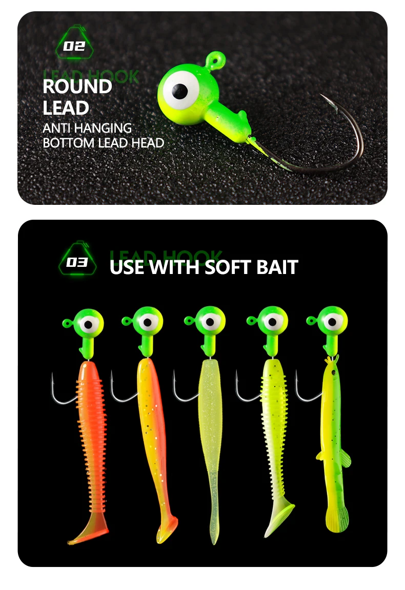 1 vs 1 0 leadhead sickle fishing hook 3/32 oz. Size #2 (10 Pack) 4 Colors Available- Jade's Jigs Comes with a barb on the shank to hold plastics better 100pcs unpainted Shad Dart jigs