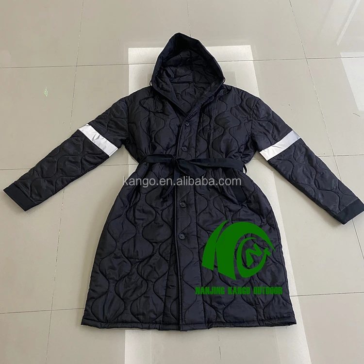 Kango Warm Nylon Rip Stop Camouflage Woobie Hoodie Long Camo Robe Smoking Jacket Camouflage Uniform