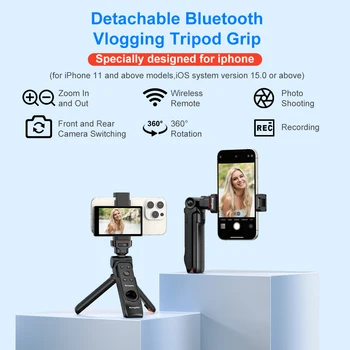 KingMa Detachable  Wireless Vlogging Tripod Grip for iphone 11 12 13 14 15 detail image