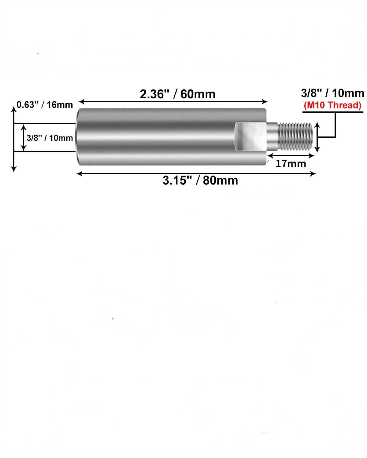 M10 Threaded Rotary Angle Grinder Extension Shaft Adapter Lever For 100 ...