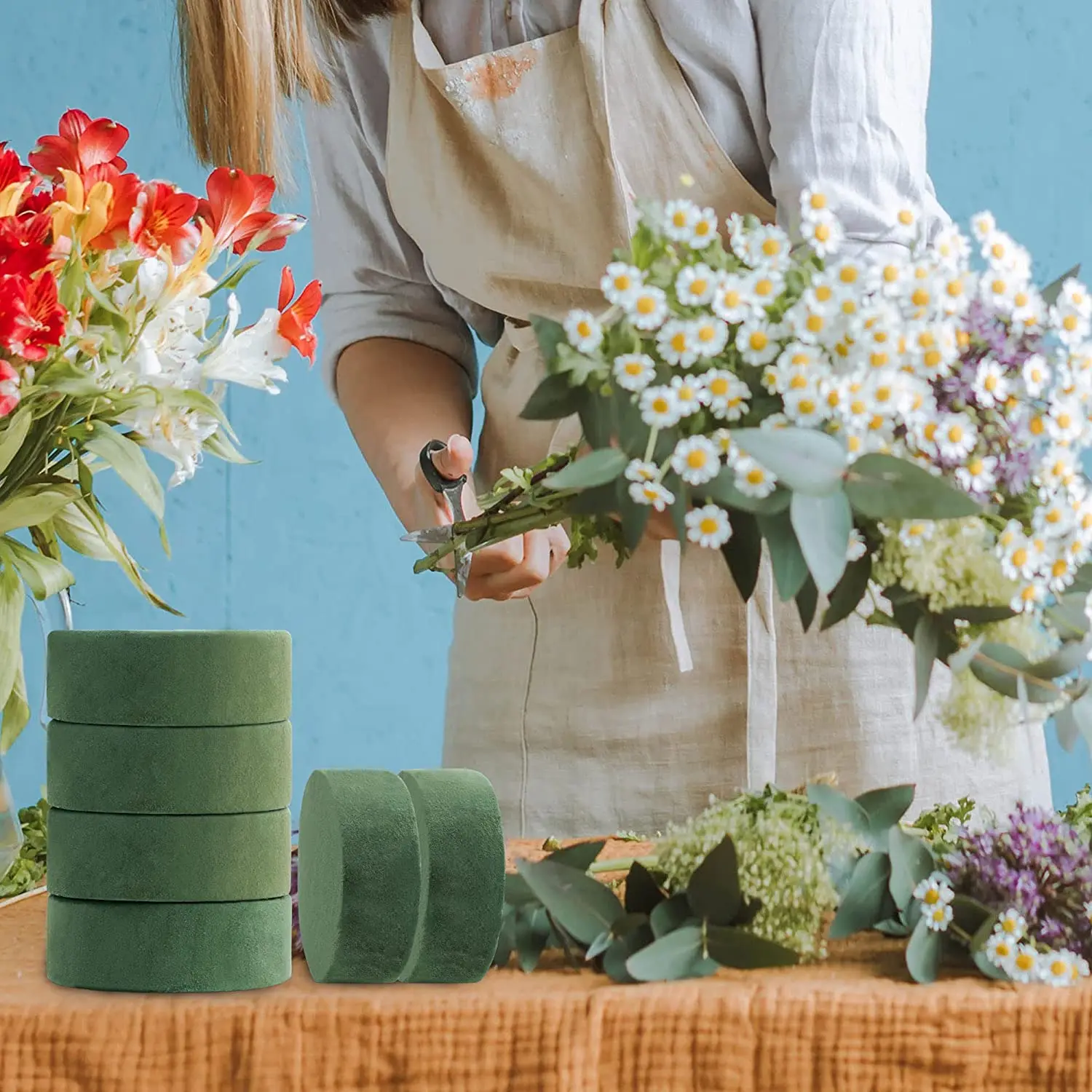 5 piezas de espuma floral, ladrillos de espuma florales secos y húmedos de  4.7 pulgadas para flores artificiales