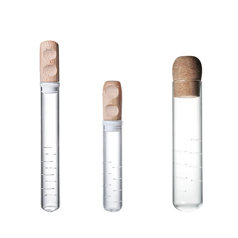 Latest Design Tube Shape Borosilicate Glass Tea Infuser Strainer with Cork Lid