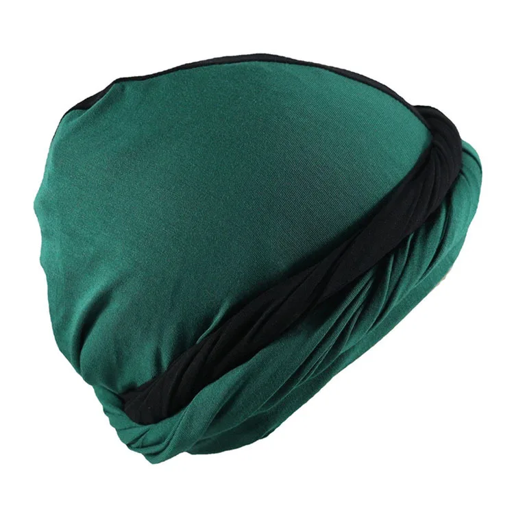 H162D New Design Fashion Adjustable Double Cotton Satin Ethnic Turban Head Wrap for Men