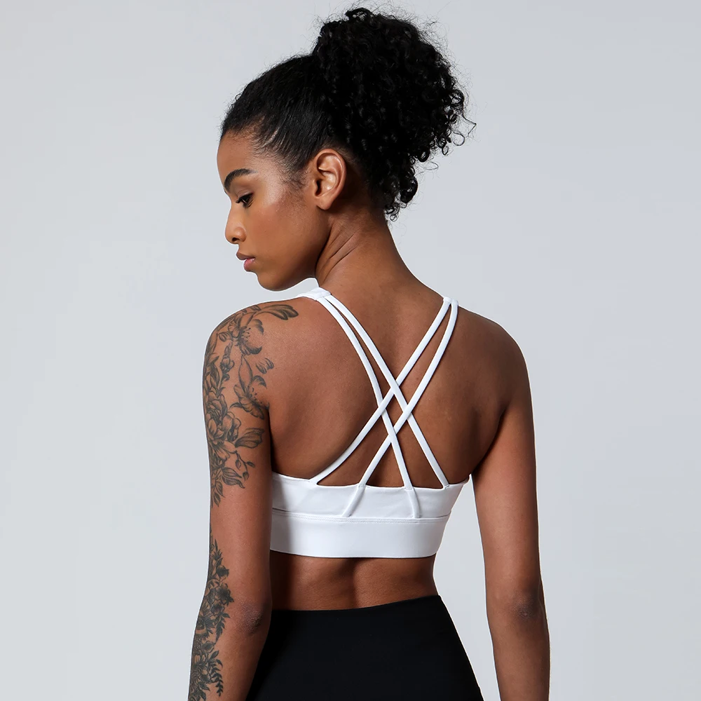 sexy backless adjustable sports bra breast