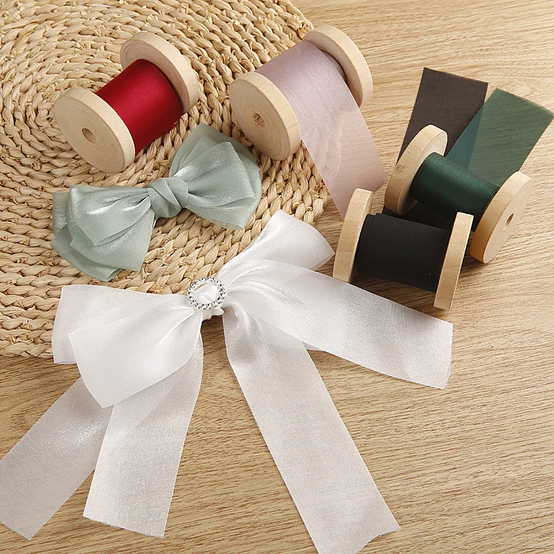 Luxury Double Layers Sheer Ribbon Shiny Organza Ruban For Gift ...