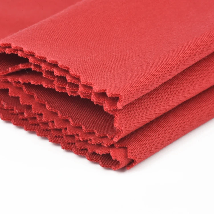 40s Red Interlock Cotton Interlock Modal Fabric Knitted
