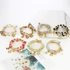 Crystal Bangles Factory Wholesale Crystal Bead Women Luxury Bangles Bracelet Set With Charms Vintage Stretch Natural Beaded Bracelets Women
