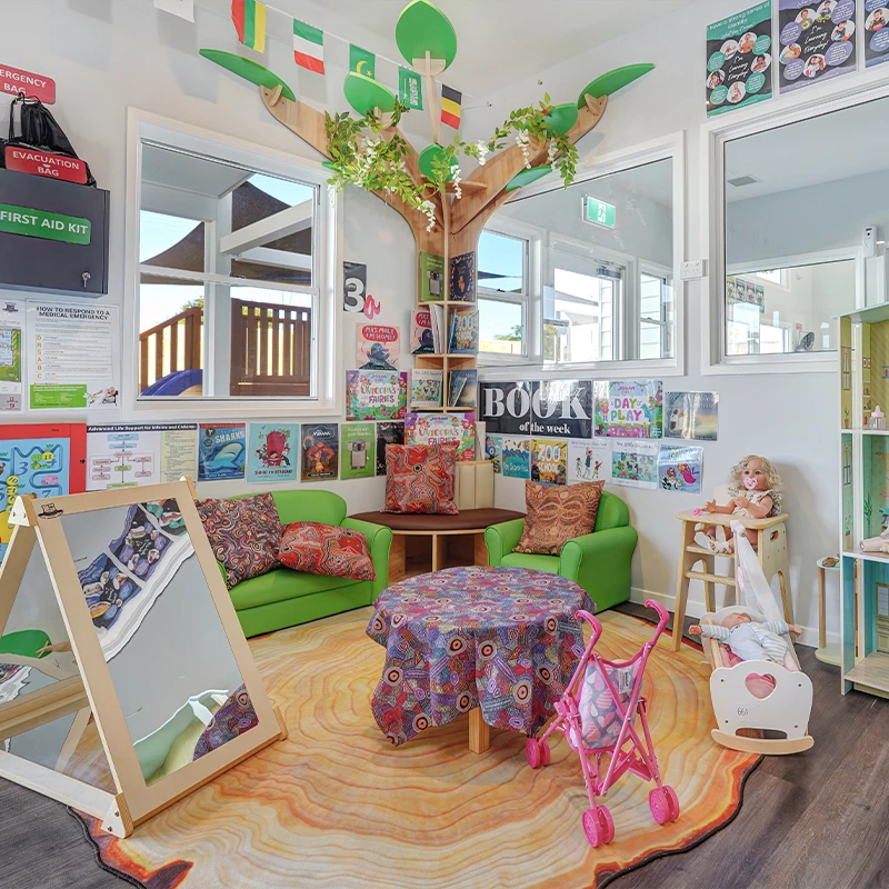 Wooden Montessori Reading Tree Bookcase with Seat for Kids Preschool Library Bookshelf Daycare Furniture with Storage